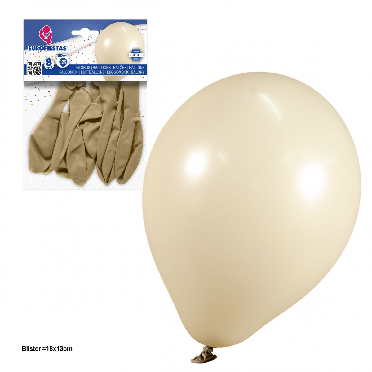 Palloncini 12r 2 8g 8pcs retro bianco sabbia