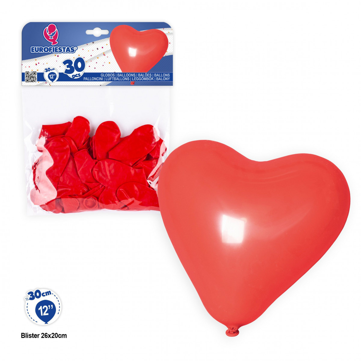 Palloncini rossi a forma di cuore, 30 pezzi