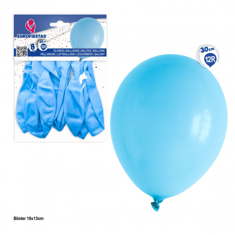 Palloncini 12r 8pz azzurro chiaro