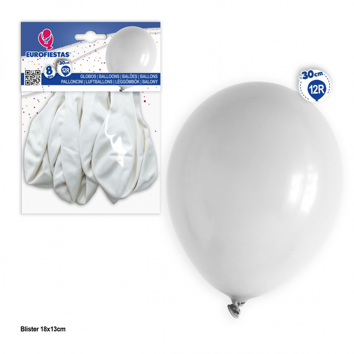 Palloncini 12r 8pz bianchi