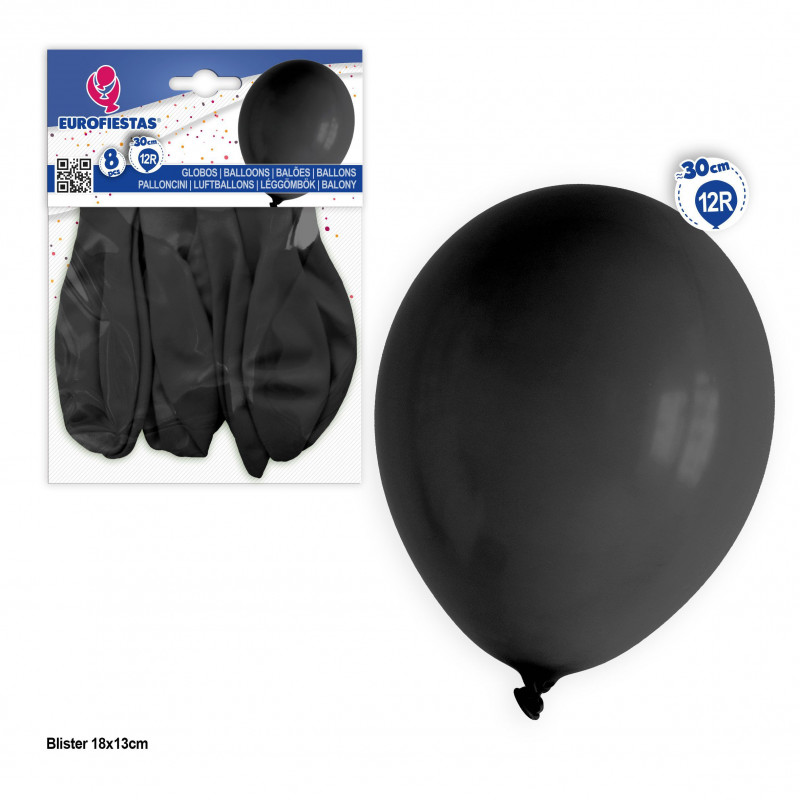 Palloncini 12r 8pz neri