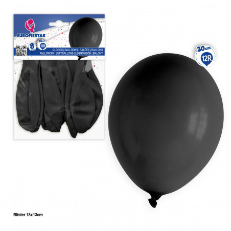 Palloncini 12r 8pz neri
