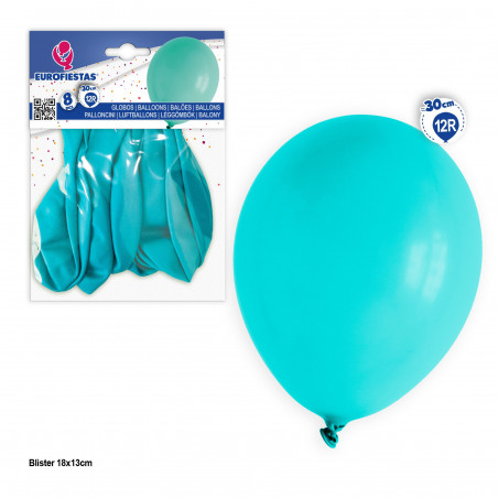 Palloncini 12r 8pz turchese