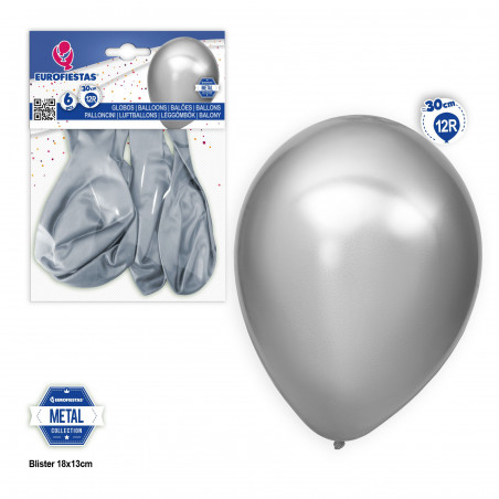 Globos 12r 6 pezzi metallo argento