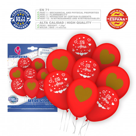 Set palloncini ti amo rosso