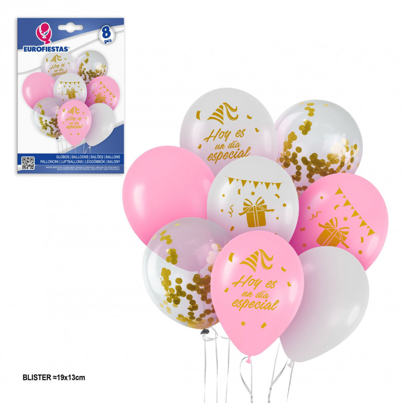 Set di palloncini bianchi rosa ltx per un giorno speciale