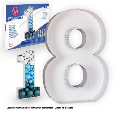 Struttura in foam per palloni giganti numero 8.
