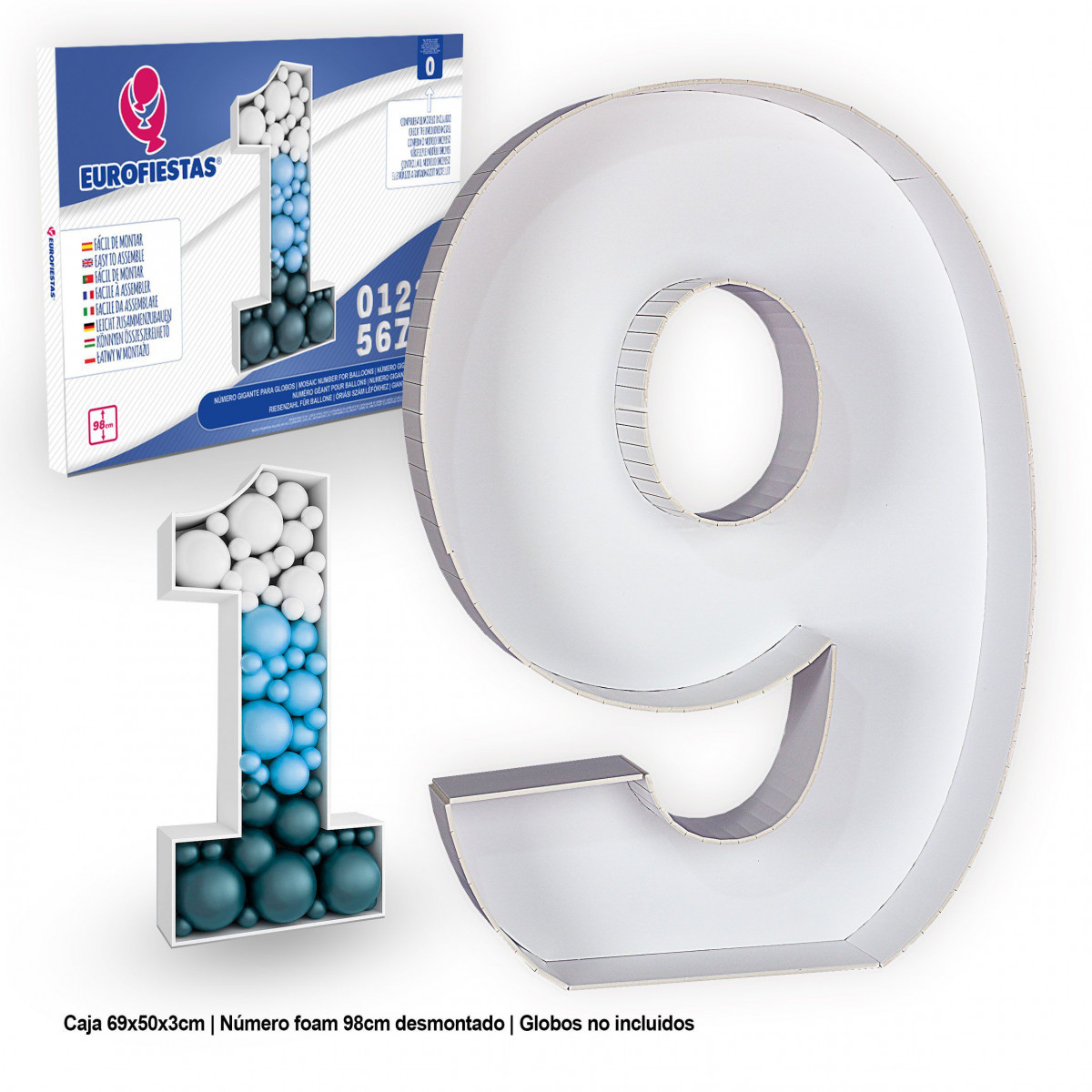 Struttura in foam per palloni giganti numero 9
