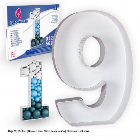 Struttura in foam per palloni giganti numero 9