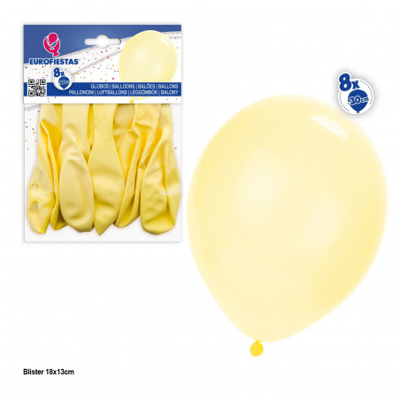 Palloncini 10r 8pz giallo pastello