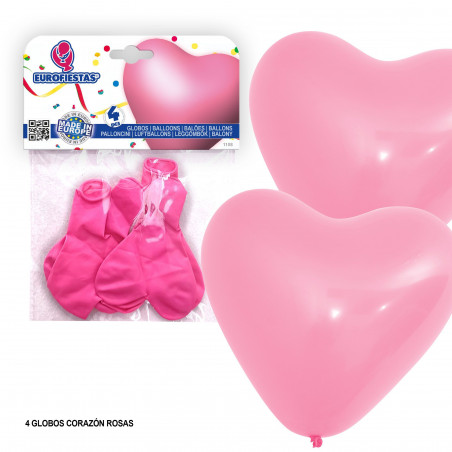 Palloncini cuore 4 rosa