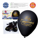 Palloni neri buon compleanno oro