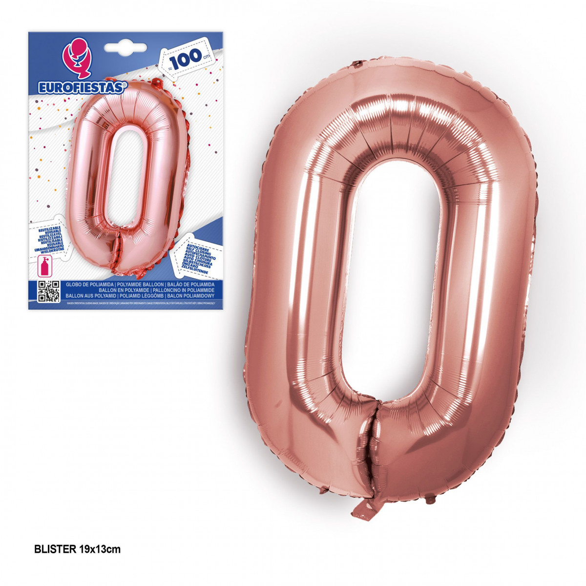 Globo foil oro rosa 1m n° 0