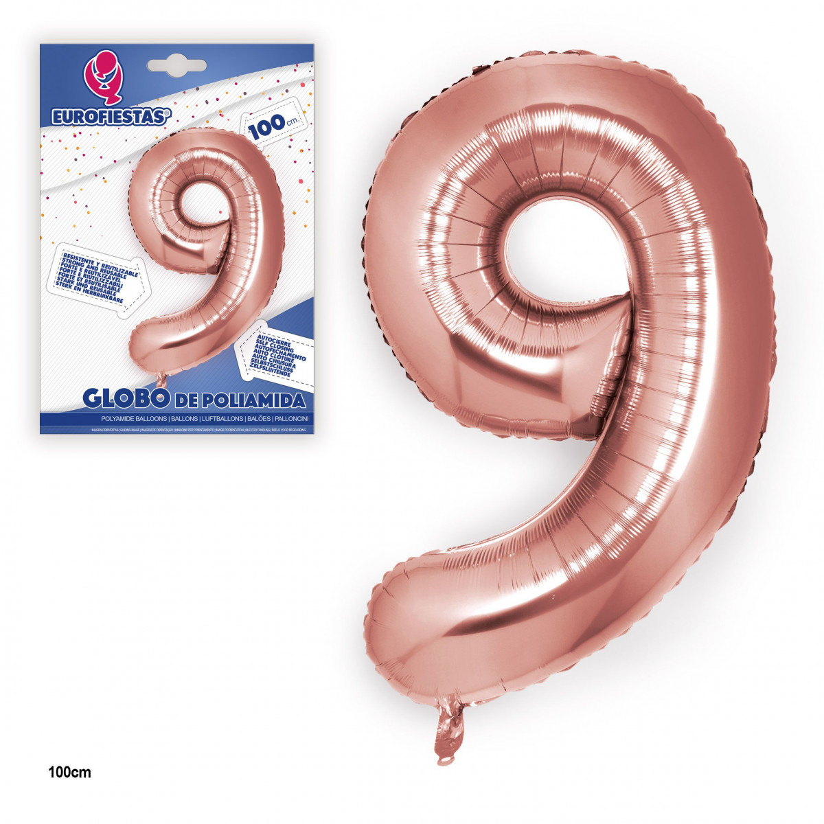 Globo foil oro rosa 1m n° 9
