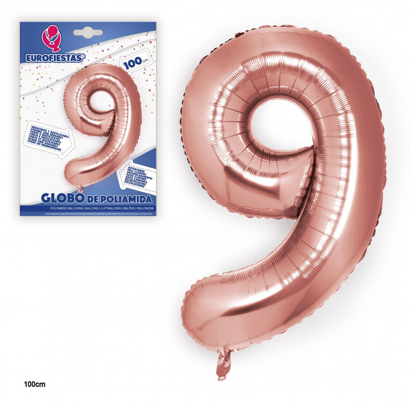 Globo foil oro rosa 1m n° 9