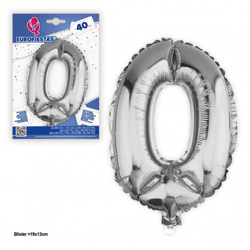Globo foil 0 argento ~40cm