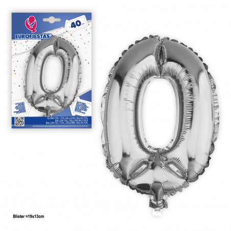 Globo foil 0 argento ~40cm
