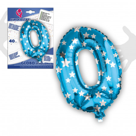 Globo foil 0 blu 40cm