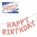 Set palloncini foil felice compleanno 40 cm oro rosa