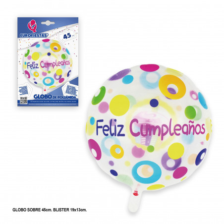 Globo foil felice compleanno cupcake 45 cm