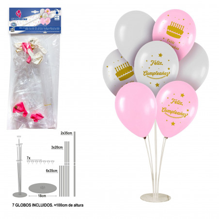 set palloncini foil oro rosa buon compleanno