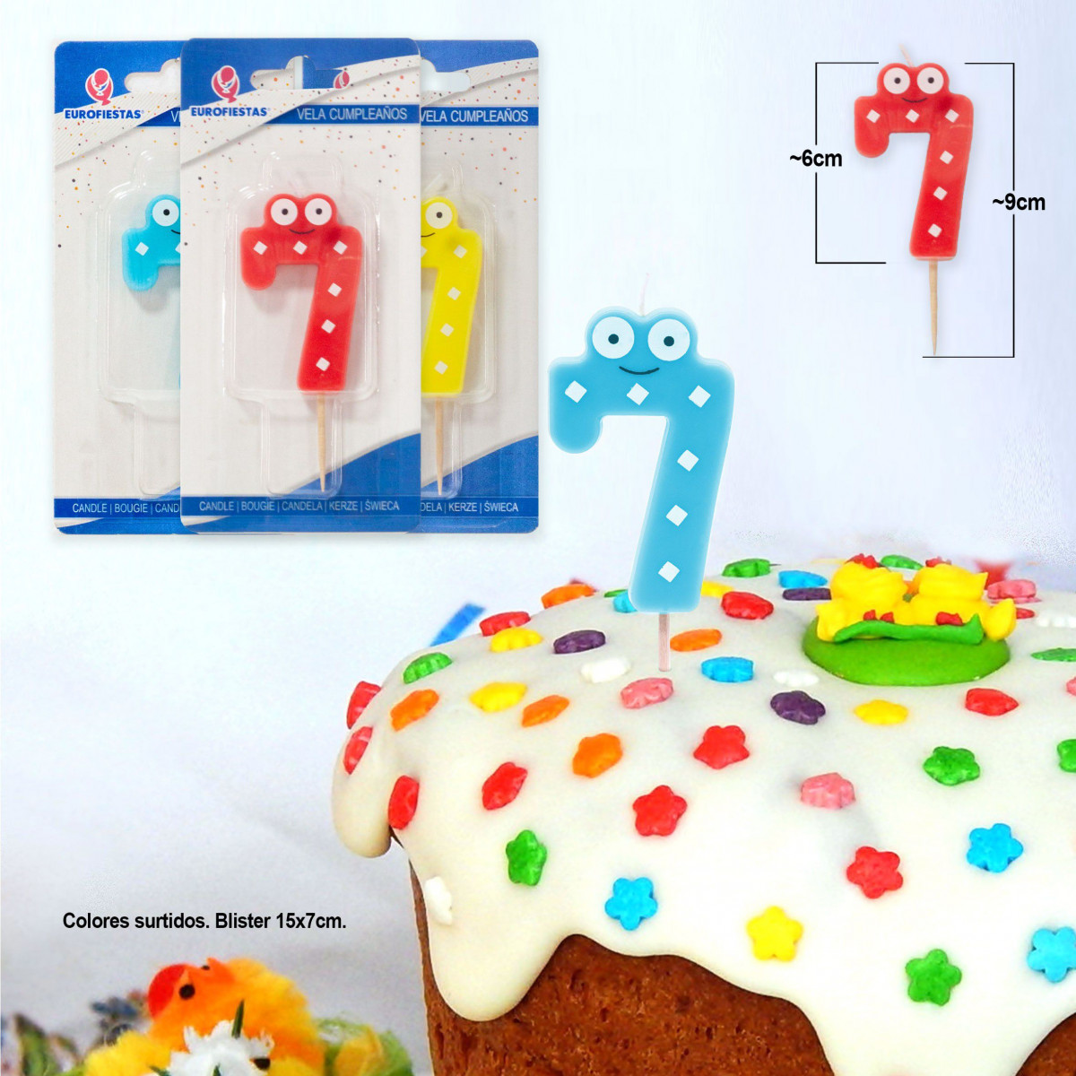 Candelina occhietti compleanno nº 7