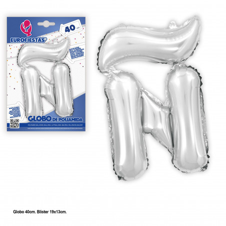 Globo foil 40cm. argento lucido