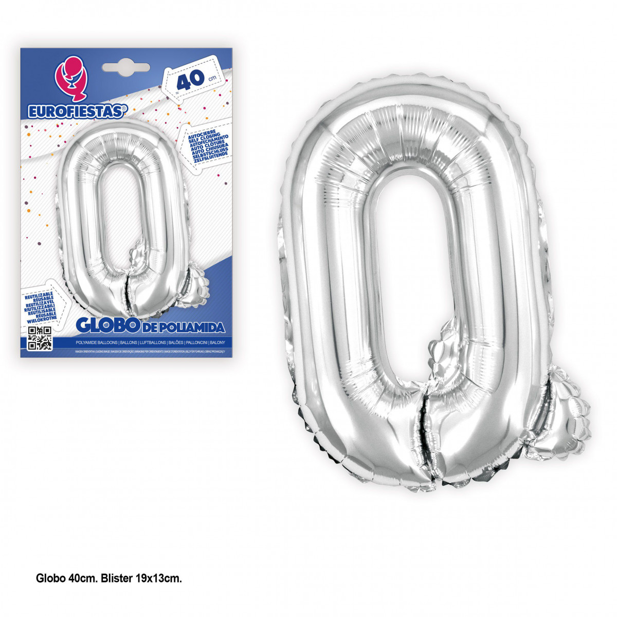Globo foil 40cm. argento lucido q