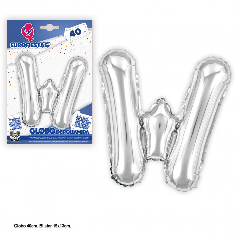 Palloncino in foil da 40 cm. Glitter argento con