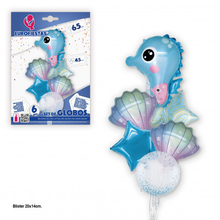 set palloncini foil blu medusa