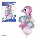Set palloncini foil cavalluccio marino rosa