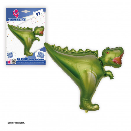 Palloncino foil 91x76cm t rex verde