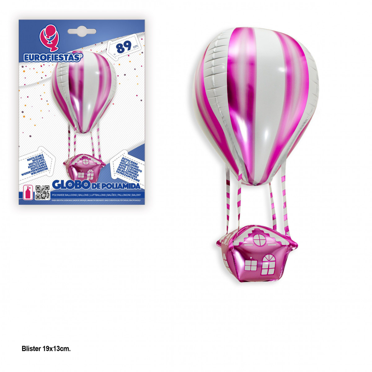 Globo foil 90 cm pallone aerostatico rosa