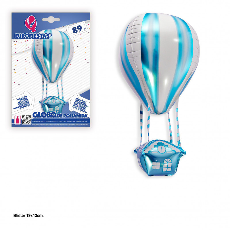Globo foil 90cm pallone aerostatico blu
