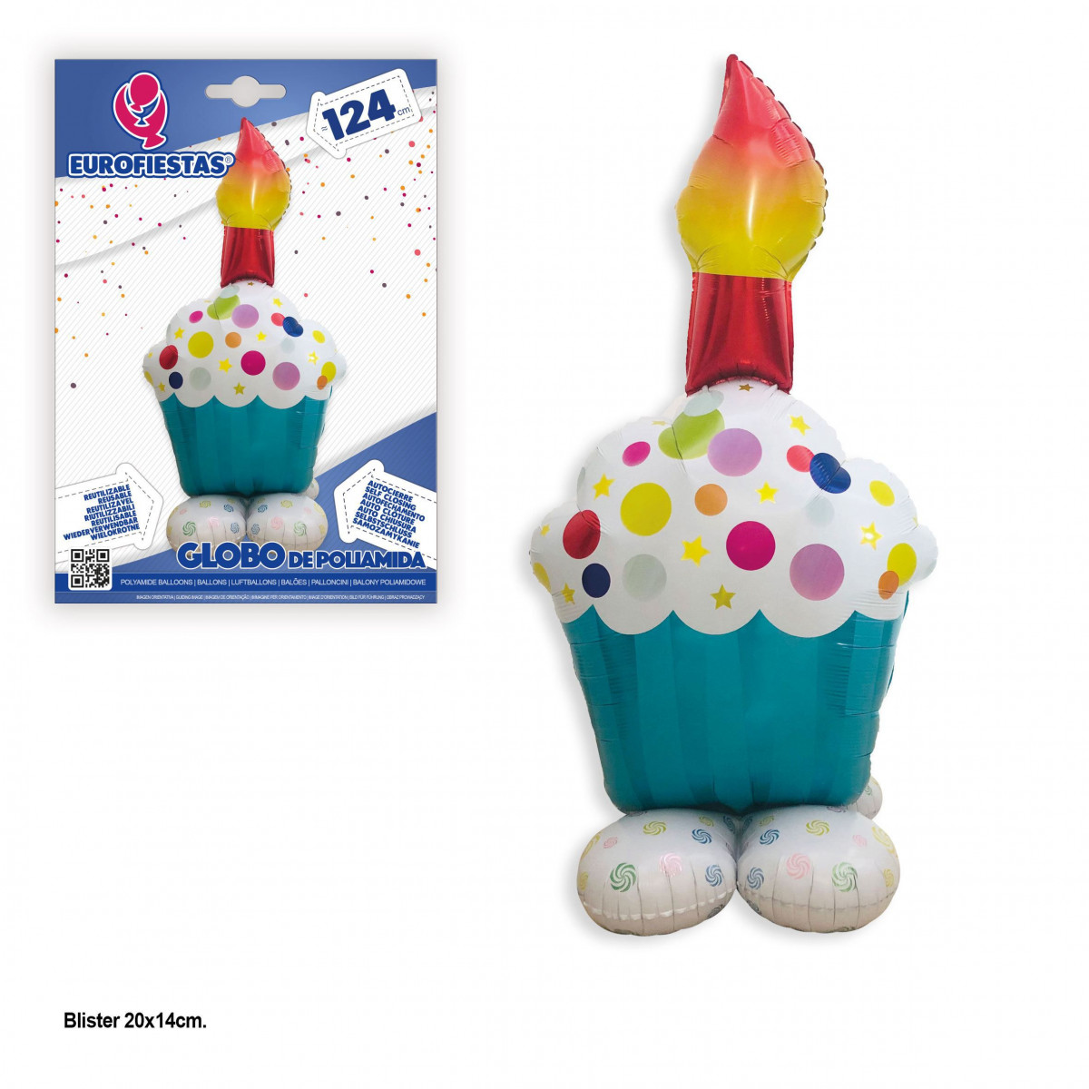 Globo foil 124 cm base cupcake