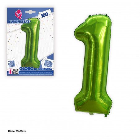 Globo in foil 1m verde n. 1