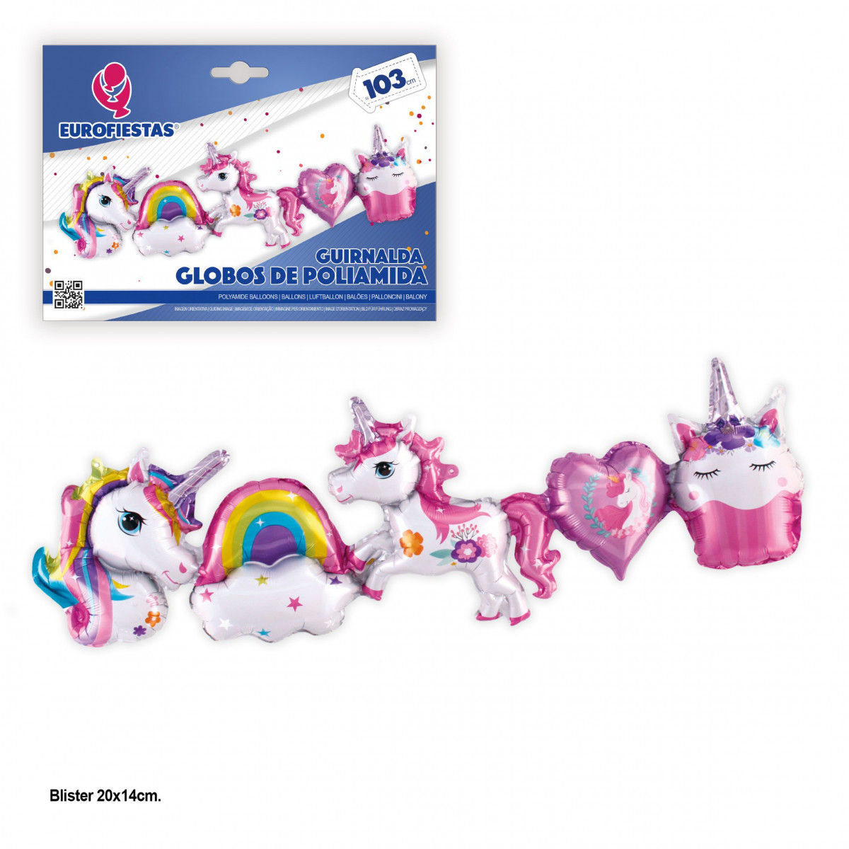 "Globos foil ghirlanda unicorni"