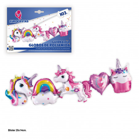 "Globos foil ghirlanda unicorni"