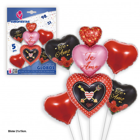 Set palloncini foil cuori ti amo