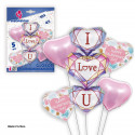 Set palloncini di foil a cuore "ti amo"
