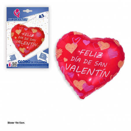 "Globo foil cuore felice giorno di San Valentino"