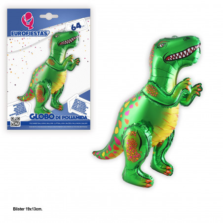 Globo foil da terra tirannosauro verde 64 cm