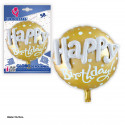 Globo foil 3D buon compleanno oro 58cm