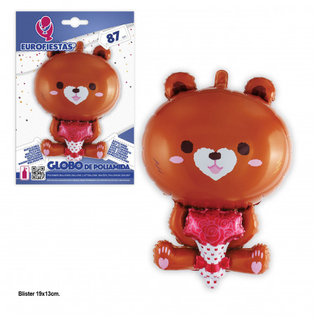 Globo foil da terra orsetto marrone 87cm