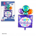 Globo foil buon compleanno con palloni blu 107 cm