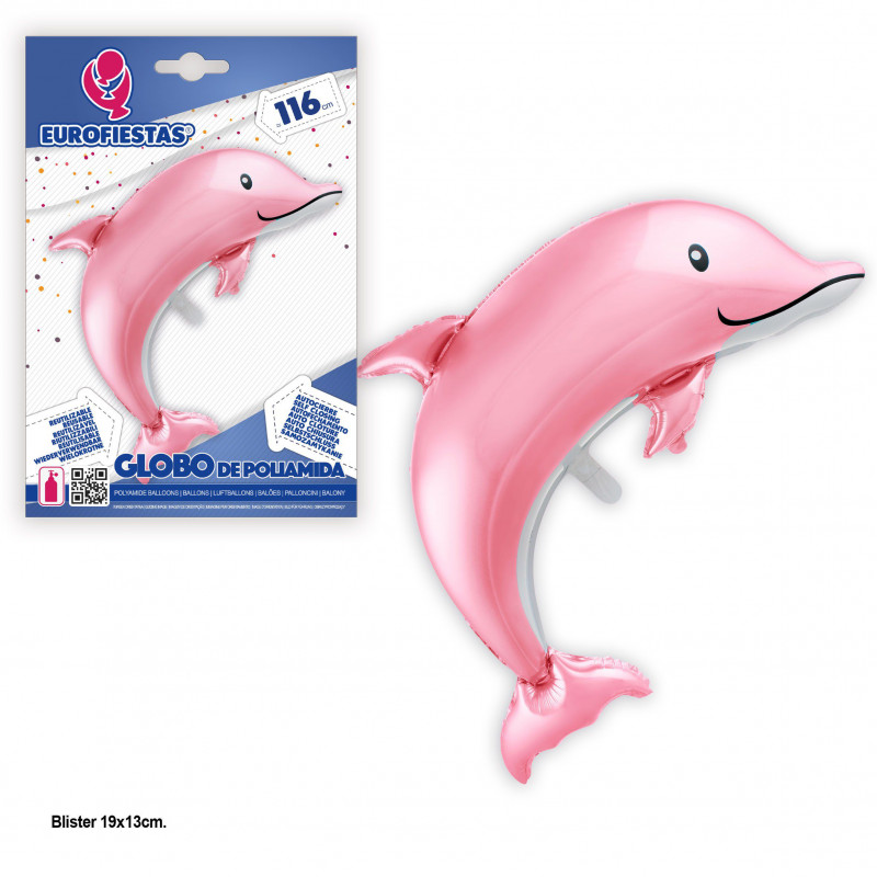 Globo foil delfino rosa 116cm