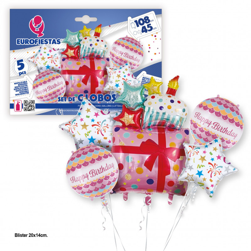 Set palloncini foil rosa