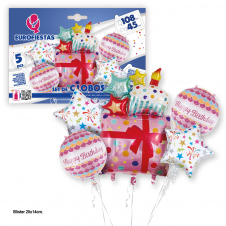 Set palloncini foil rosa