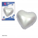 Globo foil cuore 45 cm argento opaco