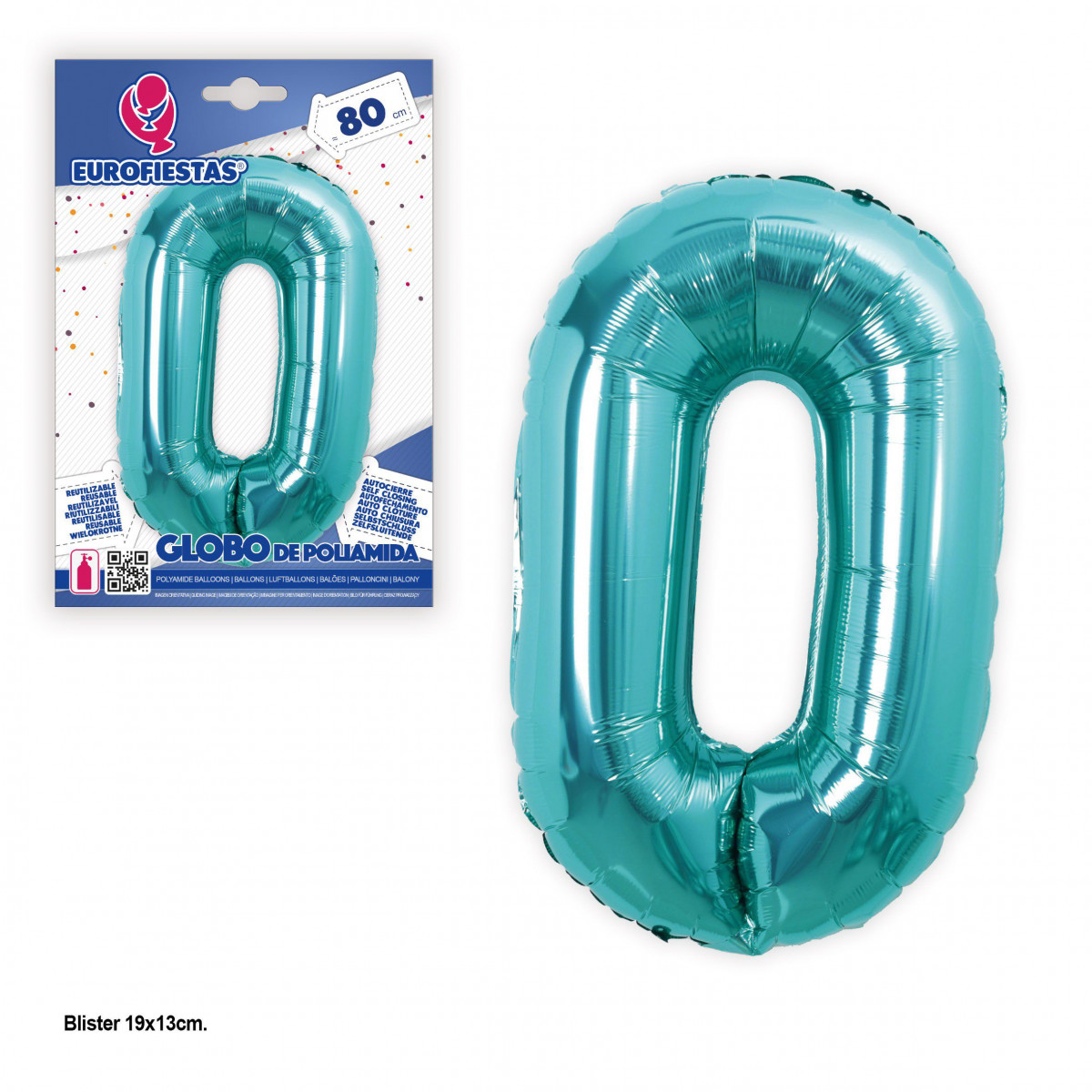 Globo foil 80 cm turchese 0